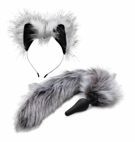 ⁨Tailz Grey Wolf zestaw ogon z futerkiem i opaska z uszami 59,7 cm⁩ w sklepie Wasserman.eu