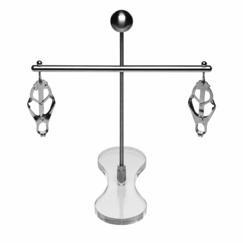 ⁨XR Brands Tower of Pain - Srebrny system zaciskow z regulacją wysokości⁩ w sklepie Wasserman.eu