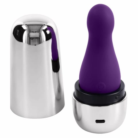 ⁨Playboy The Jet Set Vibe Purple - Elegancki wibrator silikonowy USB⁩ w sklepie Wasserman.eu