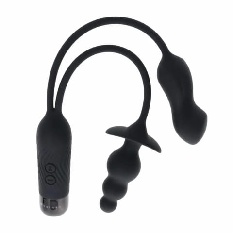 ⁨Evolved Novelties Double My Pleasure czarny system wibracyjny duo⁩ w sklepie Wasserman.eu