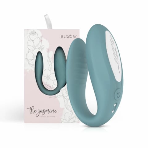 ⁨Bloom Jasmine C-Shape Zielony - Wibrator z technologią Swipe, silikonowy⁩ w sklepie Wasserman.eu
