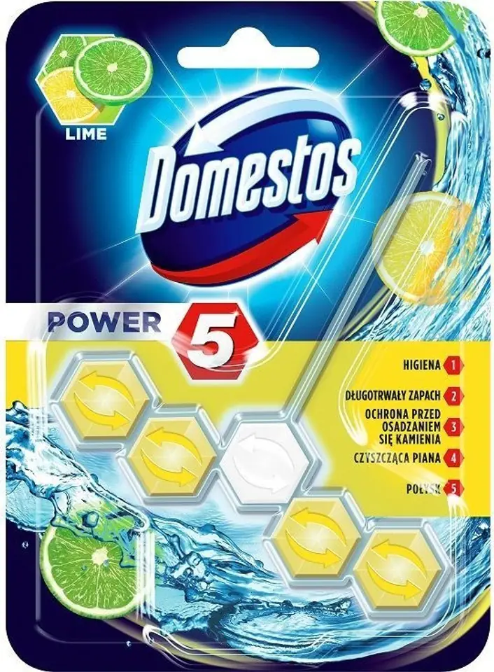 ⁨DOMESTOS Power 5 Kostka zapachowa do WC Lime 55g⁩ w sklepie Wasserman.eu