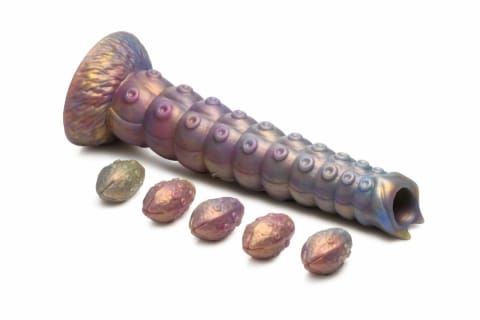 ⁨XR Brands Deep Invader silikonowy model tentacle z jajami, kolorowy XL⁩ w sklepie Wasserman.eu