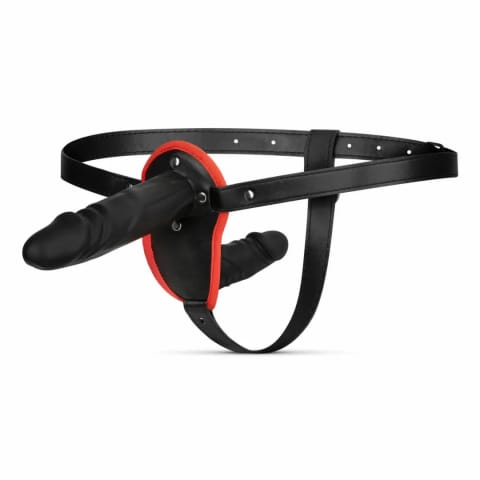 ⁨Fetish Collection Zestaw Double Strap-On Czarny Silikon Regulowany⁩ w sklepie Wasserman.eu