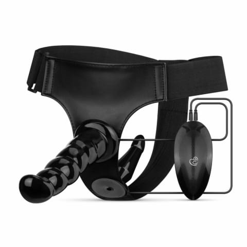 ⁨Fetish Collection Zestaw Pas z Wibracjami i 2 Nasadkami Czarny⁩ w sklepie Wasserman.eu