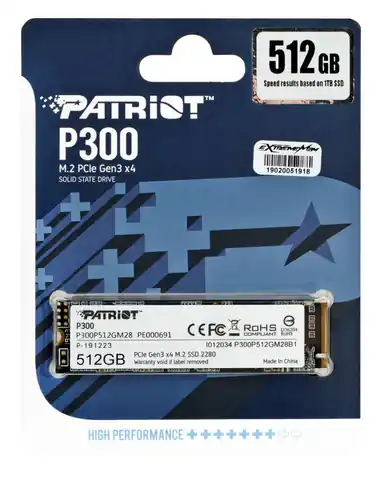 ⁨SSD Patriot P300 M.2 PCI-Ex4 NVMe 512GB 1,7GB/s⁩ w sklepie Wasserman.eu