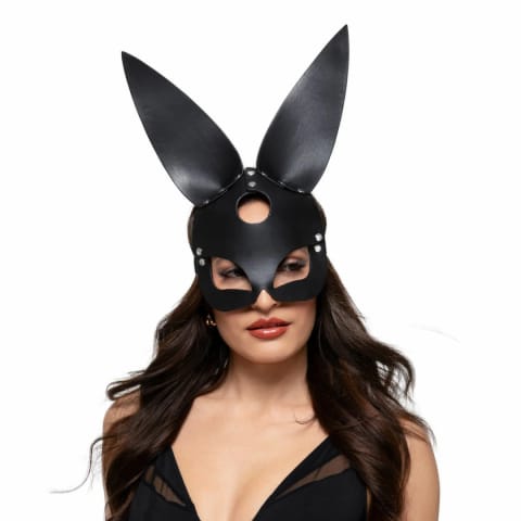⁨Bedroom Fantasies Bold Bunny Mask czarna maska skorzana regulowana⁩ w sklepie Wasserman.eu