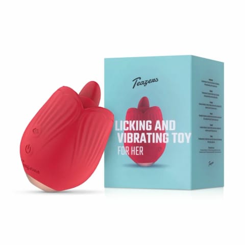 ⁨Teazers Rose Model - Wibrujący Symulator z Funkcją Licking, Czerwony⁩ w sklepie Wasserman.eu
