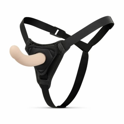 ⁨EasyToys Strap-On Model Curved z Regulowaną Uprzężą, Silikon, Czarny⁩ w sklepie Wasserman.eu