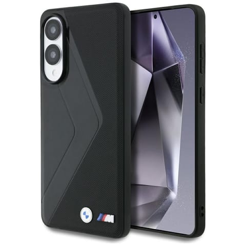 ⁨Etui BMW Leather Oversized Stripes       MagSafe do Samsung Galaxy S25 Edge czarny⁩ w sklepie Wasserman.eu