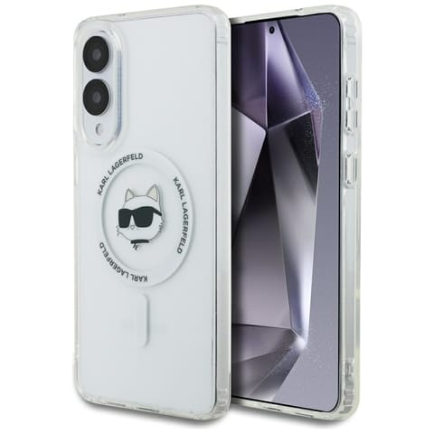 ⁨Etui Karl Lagerfeld Button Choupette     Head Printed Logo MagSafe do Samsung Galaxy S25 Edge biały⁩ w sklepie Wasserman.eu