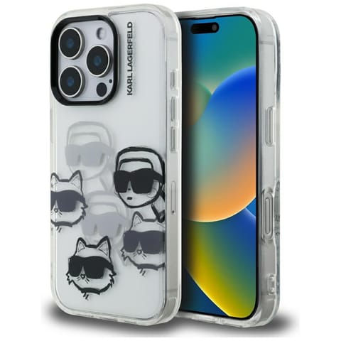 ⁨Etui Karl Lagerfeld IML Multi K&C Head   Pattern do iPhone 16 Pro przezroczysty⁩ w sklepie Wasserman.eu