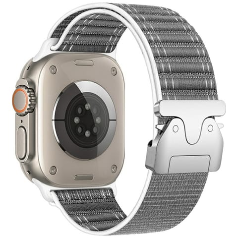 ⁨Pasek Beline Woven Nylon Diagonal Style  Parachute do Apple Watch 42/44/45/49mm szary⁩ w sklepie Wasserman.eu