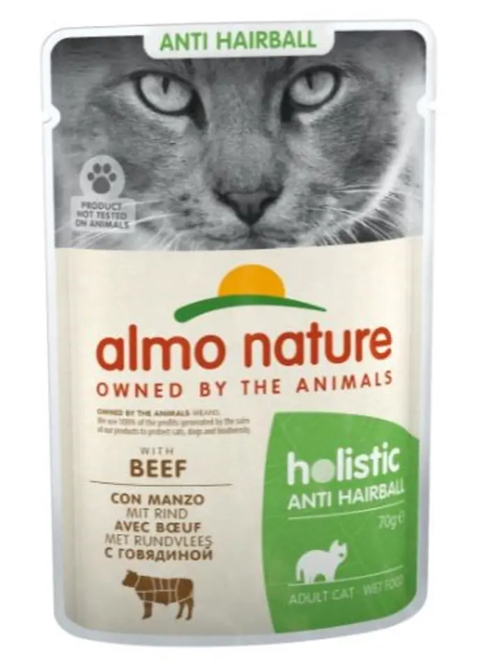 ⁨ALMO NATURE Hairball - wet food for adult cats - beef - 70g⁩ at Wasserman.eu