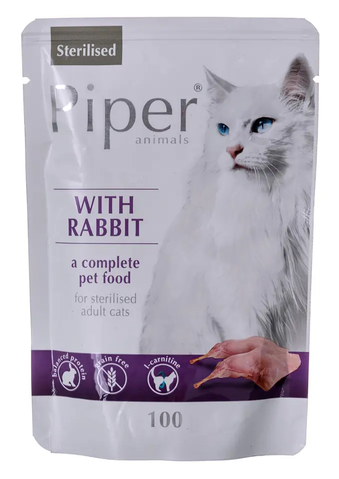 ⁨Dolina Noteci Piper Sterilised avec lapin - nourriture humide pour chats stérilisés - 100g⁩ at Wasserman.eu