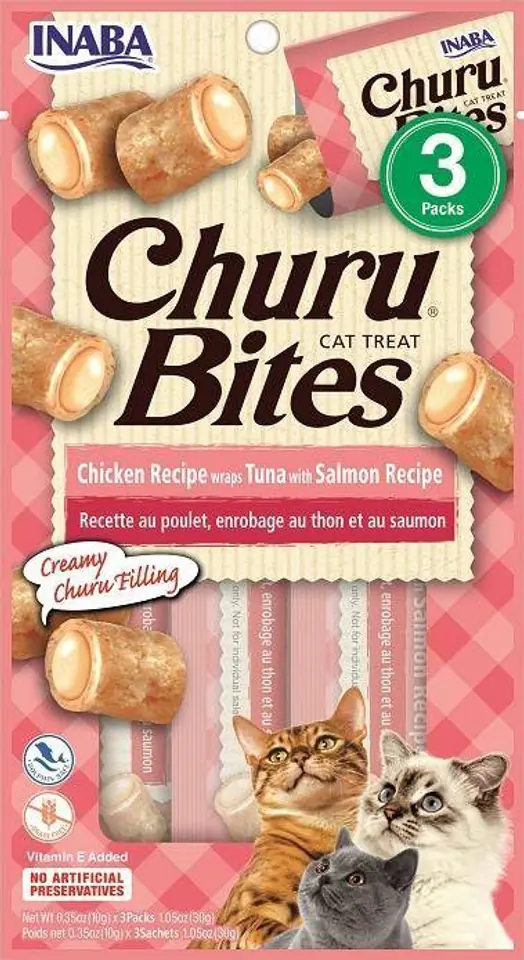 ⁨INABA Churu Bites Chicken with tuna and salmon - cat treats - 3x10 g⁩ at Wasserman.eu