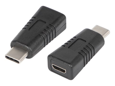 ⁨Adapter USB gniazdo micro USB-wtyk USB-C czarne⁩ w sklepie Wasserman.eu