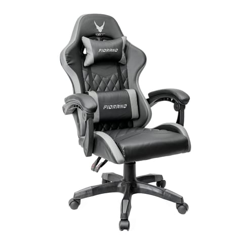 ⁨VARR GAMING CHAIR BACKREST+ARMRESTS REGULATION 2 PILLOWS FOTEL GAMINGOWY FIORANO REGULACJA OPARCIA I PODŁOKIETNIKÓW 2 PODUSZKI GREY+BLACK [45841]⁩ w sklepie Wasserman.eu