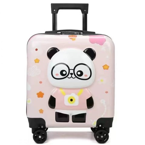 ⁨WALIZKA DZIECIĘCA KABINOWA BAGAŻ DZIECI z szyfrem panda różowa WP08⁩ w sklepie Wasserman.eu