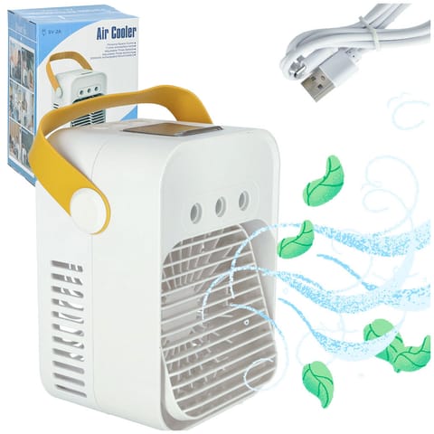 ⁨Klimatyzator klimator przenośny wentylator biurkowy nawilżacz 3w1 USB biały⁩ w sklepie Wasserman.eu
