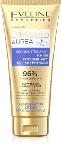 ⁨EVELINE 24K Gold & Urea Skoncentrowany Krem regenerujący do rąk i paznokci 3w1 100 ml⁩ w sklepie Wasserman.eu