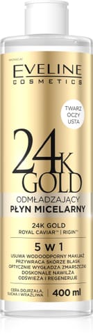 ⁨EVELINE 24K Gold Odmładzający Płyn micelarny 5w1 400 ml⁩ w sklepie Wasserman.eu