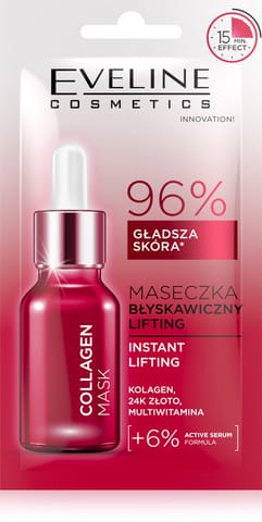 ⁨EVELINE Maska do twarzy Błyskawiczny Lifting - Collagen 8 ml⁩ w sklepie Wasserman.eu