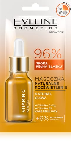⁨EVELINE Maska do twarzy Naturalne Rozświetlenie - Vitamin C 8 ml⁩ w sklepie Wasserman.eu