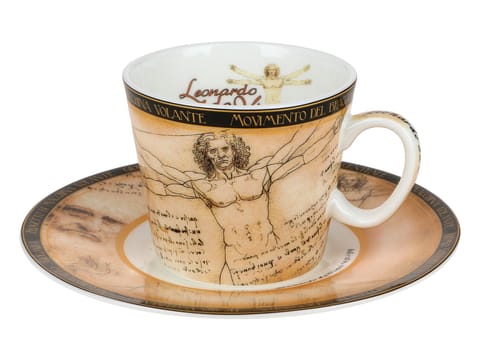 ⁨Filiżanka espresso - L. da Vinci, Człowiek Witruwiański (CARMANI)⁩ w sklepie Wasserman.eu