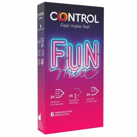 ⁨Control Feel Fun Mix Zestaw Prezerwatyw 6 szt. Anatomiczne i Ultracienkie⁩ w sklepie Wasserman.eu