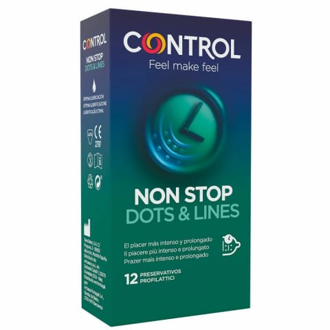 ⁨Control NonStop 12 szt. - prezerwatywy prążkowane i punktowe, opoźniające⁩ w sklepie Wasserman.eu