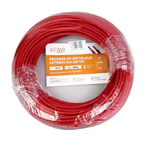 ⁨Kabel solarny 4 mm /czerwony / odcinek 50 m⁩ w sklepie Wasserman.eu