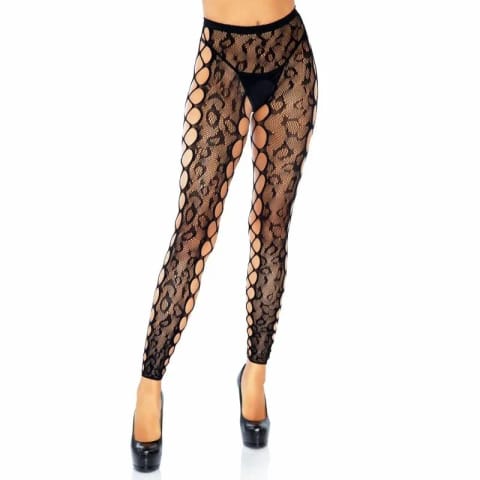 ⁨Leg Avenue Rajstopy bezstope koronkowe panterka siateczka one size⁩ w sklepie Wasserman.eu