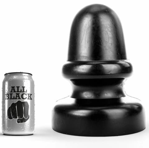 ⁨All Black Wtyczka Anatomiczna 23 cm - PVC, Hipoalergiczna, Czarna⁩ w sklepie Wasserman.eu