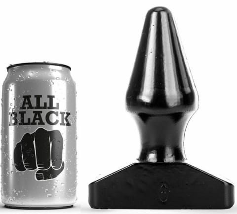 ⁨All Black Plug stożkowy 15,5 cm PVC - ergonomiczny model wodoodporny⁩ w sklepie Wasserman.eu