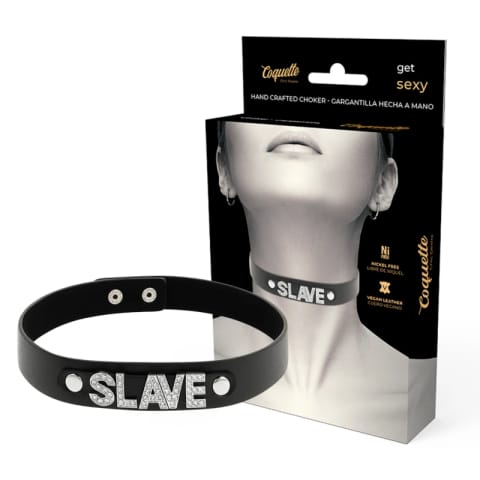 ⁨Coquette Chic Desire Choker Wegański Skorzany Regulowany Czarny One Size⁩ w sklepie Wasserman.eu