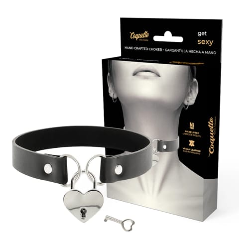 ⁨Coquette Chic Desire naszyjnik ze skory wegańskiej z zawieszką serce 40cm⁩ w sklepie Wasserman.eu