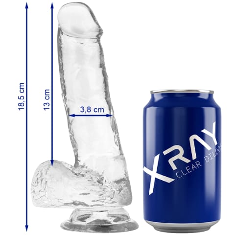 ⁨XRAY Model Clear żelowy 18,5 cm transparentny z kulkami, przyssawka⁩ w sklepie Wasserman.eu