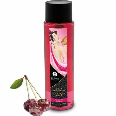 ⁨Shunga Żel do kąpieli i pod prysznic Frozen Cherry 370 ml, wegański⁩ w sklepie Wasserman.eu