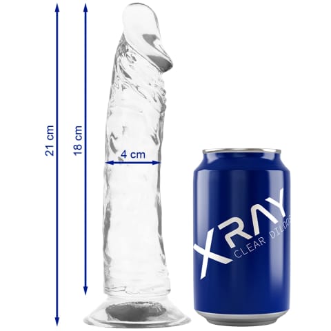⁨XRAY Clear Model 21 cm - Transparentny, miękki żel, przyssawka⁩ w sklepie Wasserman.eu