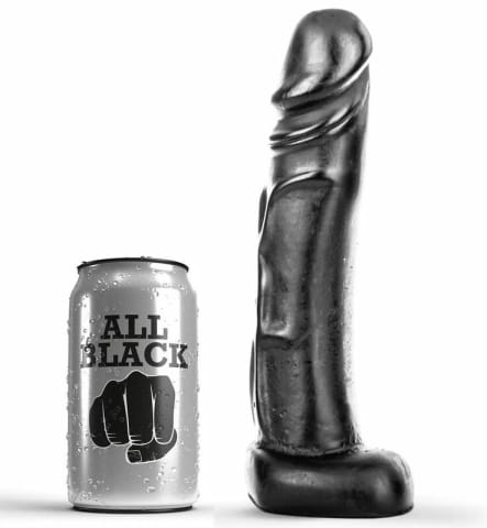 ⁨All Black Model 22 cm - anatomiczny kształt, elastyczny PVC, czarny⁩ w sklepie Wasserman.eu