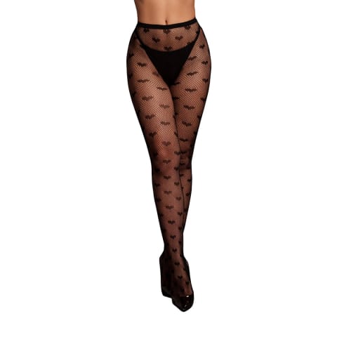 ⁨Leg Avenue Heart Patterned Tights Black uniwersalne serduszka⁩ w sklepie Wasserman.eu