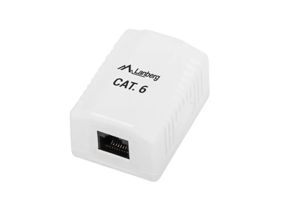 ⁨Lanberg OU6-0001-W surface-mounted socket (RJ-45; cat. 6; UTP; white)⁩ at Wasserman.eu