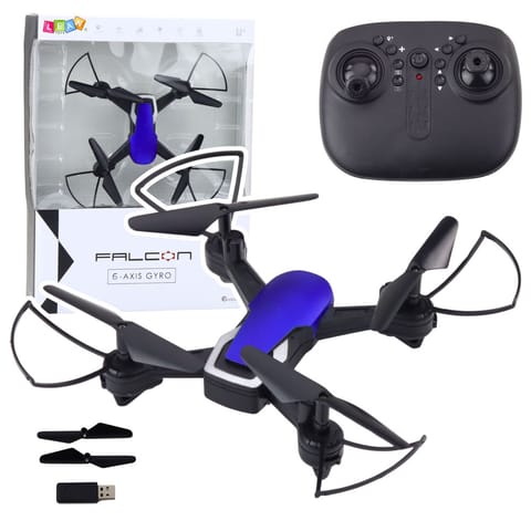 ⁨Dron Sześcioosiowy Żyroskop Światła LED Obrót 360° Niebieski⁩ w sklepie Wasserman.eu