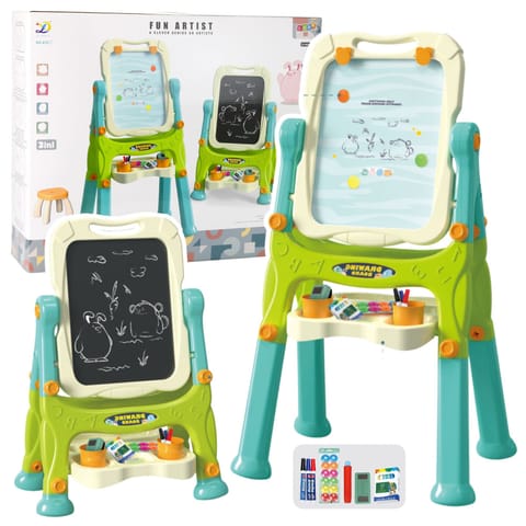 ⁨Tablica Edukacyjna Dwustronna Na Stelaże Akcesoria Zielona 3w1⁩ w sklepie Wasserman.eu