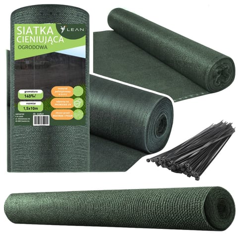 ⁨Siatka Cieniująca Na Ogrodzenie Płot Maskująca Zielona 1.5M 10M 140g/m²⁩ w sklepie Wasserman.eu