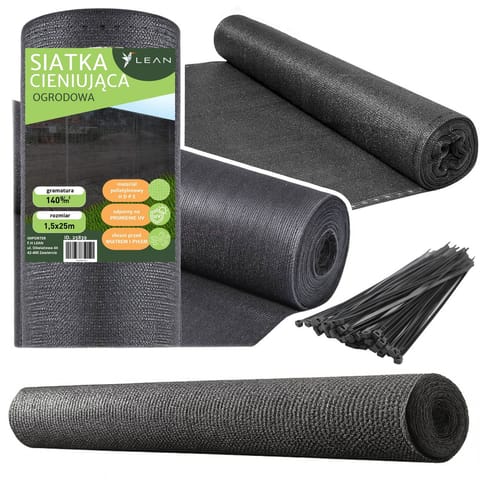 ⁨Siatka Cieniująca Na Ogrodzenie Płot Maskująca Szara 1.5M 25M 140g/m²⁩ w sklepie Wasserman.eu