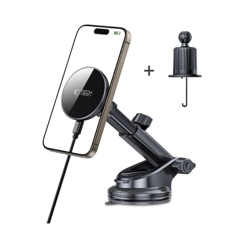 ⁨Uchwyt Samochodowy MagSafe Tech-Protect MM15W-V10 15W Czarny⁩ w sklepie Wasserman.eu