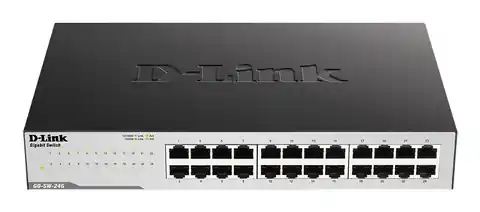 ⁨D-Link GO-SW-24G Unmanaged L2 Gigabit Ethernet (10/100/1000) 1U Black, Gray⁩ at Wasserman.eu