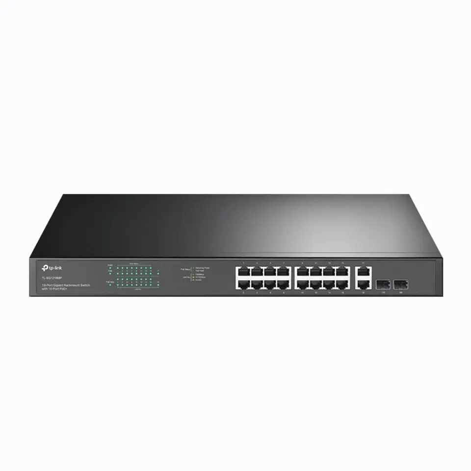 ⁨TP-Link 18-Port Gigabit Rackmount Switch with 16 PoE+⁩ at Wasserman.eu